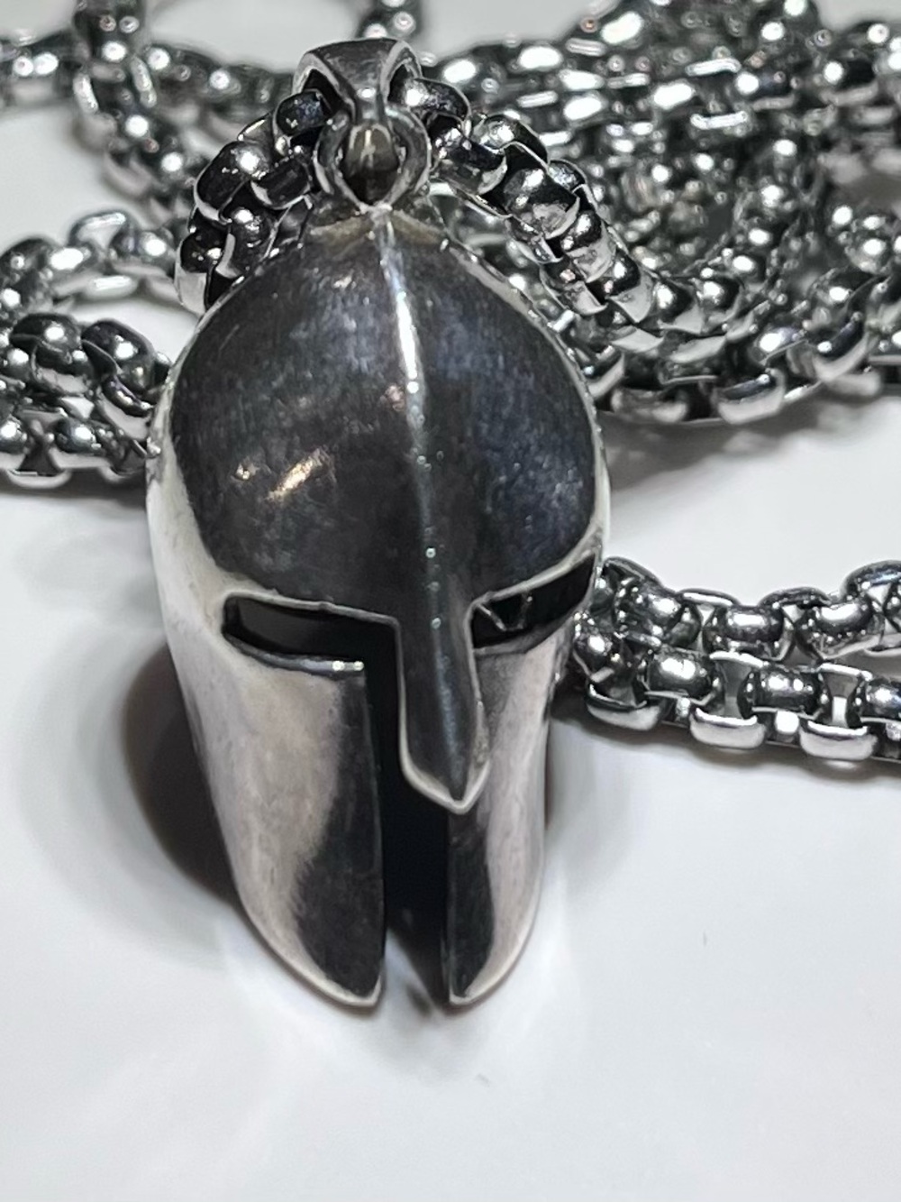 925 Sterling Silver Trojan Spartan Helmet Pendant, 7.56 Grams, Warrior Mask